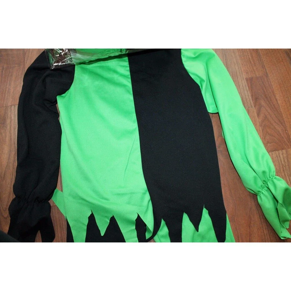 Boys LRG 10 12 Evil Jester Joker Halloween‎ Renaissance Costume Skeleton NEW